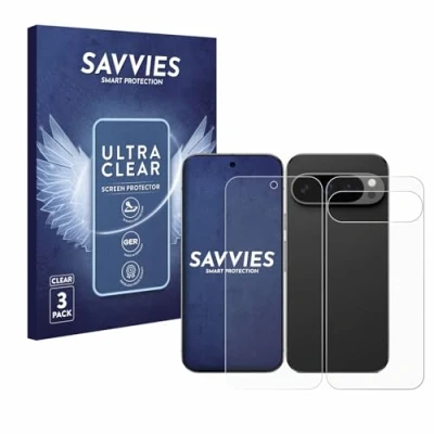 Afbeelding van Savvies (6 Stuks) Schermbeschermer voor Google Pixel 9 Pro XL (Voor+Achter) Screen Protector Ultra Transparant