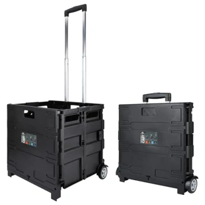 Afbeelding van Olympia Tools 85 010 Grand Pack N Roll draagbare gereedschapsdrager met telescopische handgreep, 80 lbs. laadcapaciteit, zwart
