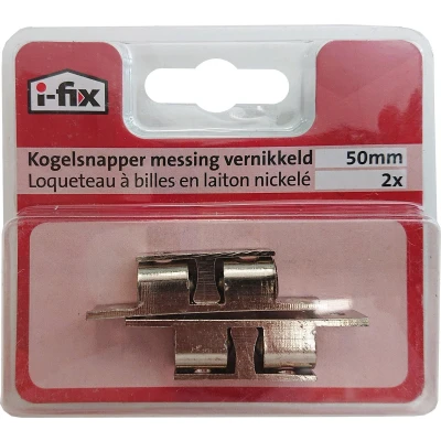 Afbeelding van I FIX kogelsnapper 50mm 2 stuks MESSING VERNIKKELD