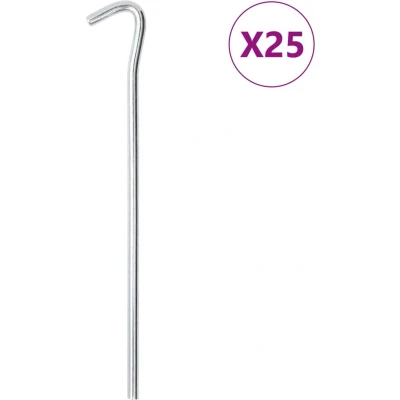 Afbeelding van vidaXL Tentharingen 25 st Ø7 mm 23 cm gegalvaniseerd staal