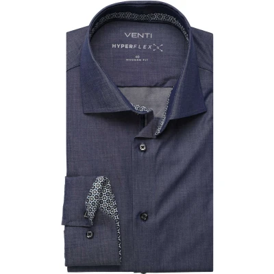 Afbeelding van Venti Modern FIT Overhemd, Heren, Maat: 44, Graues dunkelblau