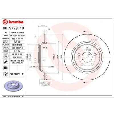 Afbeelding van Brembo Remschijf 08.9729.11