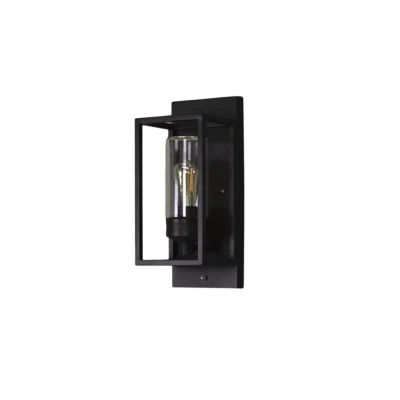 Afbeelding van KonstSmide Zwarte wandlamp Trani met schemersensor 7353 750