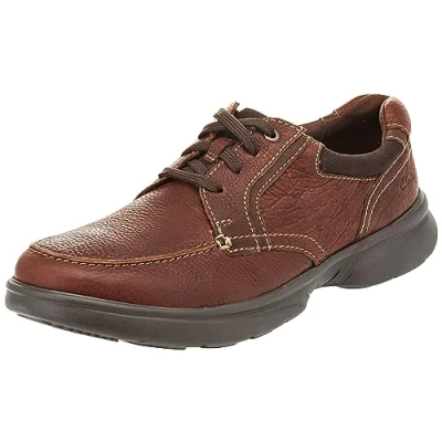 Afbeelding van Clarks Bradley Vibe Sneakers voor heren, Lichtbruin leer, 45 EU