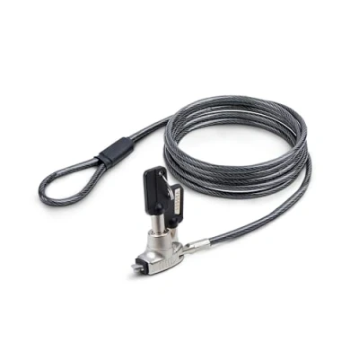 Afbeelding van StarTech.com Dun Noble Wedge Compatibel Laptop Kabelslot, 2m Beveiligingskabel voor Laptop/Notebook, Sleutelslot
