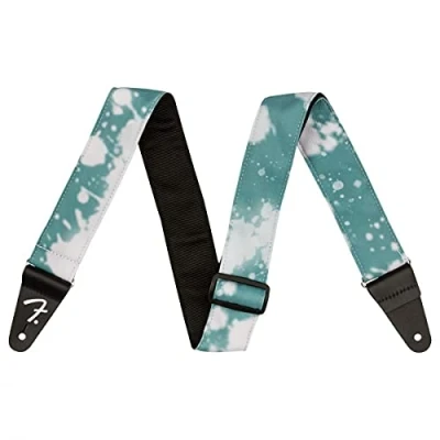 Afbeelding van Fender TIE DYE ACID WASH STRAP nylon gitaarriem 5cm 0990637208 L, blauwgroen