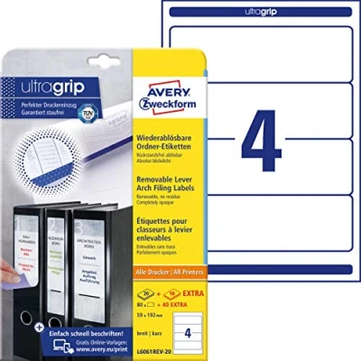 Afbeelding van AVERY Zweckform dossierrug etiketten, 61x192 mm, verwijderbaar