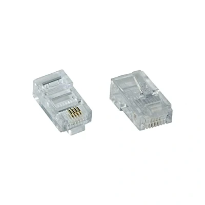 Afbeelding van InLine 100 stuks modulaire plug 8P4C RJ45 voor krimpen op platte kabel (ISDN), Telefoon accessoires