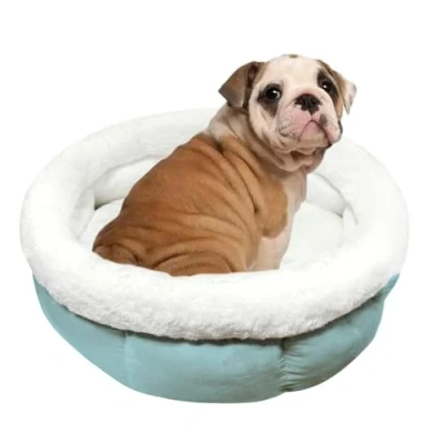 Afbeelding van ODIWEN Donutbed voor Honden en Katten, Pluche Hondenmand Wasbaar Fluffy Kattenbed,60x60x23cm,Donzig Hondenbed Rond Kattenbed, Huisdierbed,Wollig Hondenkussen Kattenmand,Kattenkussen(Lichtblauw)