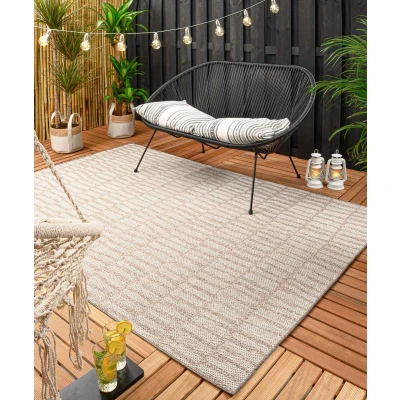 Afbeelding van Buitenkleed Bricks Oudroze/crème 66x230 Cm