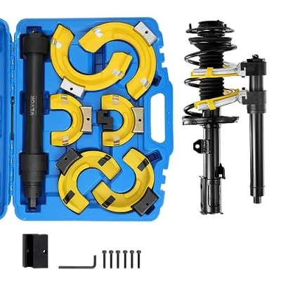 Afbeelding van VEVOR veercompressorset verende veer compatibel met 22 mm dop universele veercompressor 4500 kg draagvermogen auto professionele veerspanner schokdemper gereedschap ophangpoten