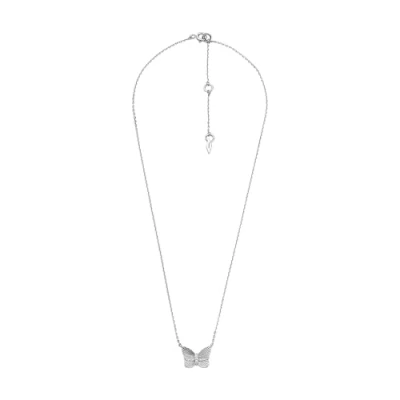 Afbeelding van Fossil JFS00619040 Ketting Butterfly zilver zirconia zilverkleurig wit