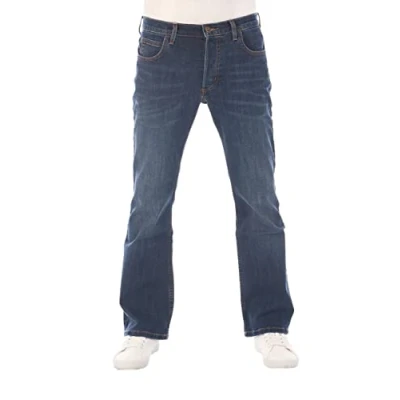 Afbeelding van Lee Heren Jeans Bootcut Denver broek blauw jeansbroek mannen katoen stretch denim w30 w31 w32 w33 w34 w36 w38 w40 w42 w44, Dark Westwater (Lss1sjnz3), 33W / 32L