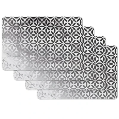 Afbeelding van Venilia Placemat Avio, zwart wit cirkels, set van 4, 45 cm x 30 cm, afwasbaar, tafelbescherming, placemats, vuil en waterafstotend, geschikt voor levensmiddelen