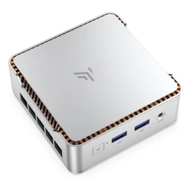 Afbeelding van NiPoGi mini pc, Celeron N5105 (tot 2,9 GHz) desktopcomputer, 12 GB RAM, 256 M.2 SSD, Business 4K UHD, 2x HDMI + VGA, Gigabit Ethernet voor business/kantoor/HTPC.