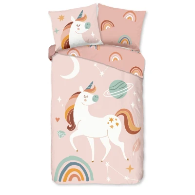 Afbeelding van Dekbedovertrek Good Morning Unidance Pink Flanel 140 x 200 / 220 cm 1 Persoons