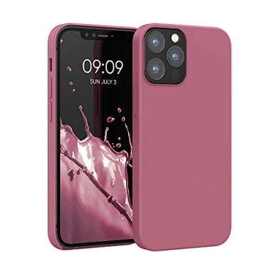 Afbeelding van kwmobile telefoonhoesje geschikt voor Apple iPhone 12 / Pro Hoesje met siliconen coating Smartphone case in donkerroze