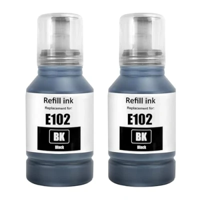 Afbeelding van SHUOLEI 102 Inkt compatibel met Epson inktfles Multipack voor Ecotank ET 2750 2751 2756 2850 2856 3700 3750 4750 4850 4856 15000 (2 Pack, 2Zwart)