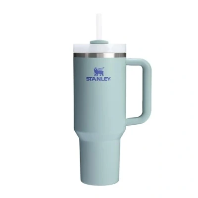 Afbeelding van Stanley Quencher H2.0 Flowstate Tumbler 1.2L 11 Uur Koud 48 Met Ijs Drinkfles Rietje, Handvat En Deksel Vaatwasmachinebestendig Thermosbeker Voor Koude Dranken Blue Cactus