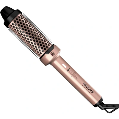 Afbeelding van Revamp Progloss Keramische Warmteborstel 40 mm Krulborstel 3 Meter Salonkabel Fohnborstel Ionentechnologie Voor alle haartypen ook beschadigd haar halflang tot lang Rose gold