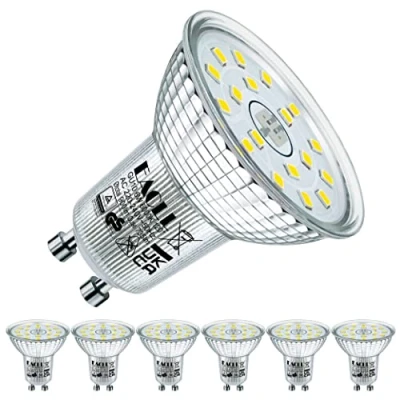 Afbeelding van EACLL GU10 LED lamp Koel Wit, 6W Gelijk aan 100W Halogeenlampen, 6 pack, 6000K 735lm AC 230V Geen Flikkering Energiezuinige Verlichting, Stralingshoek 120 Spots, Niet Dimbaar Reflectorlamp