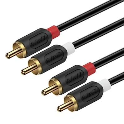Afbeelding van J&amp;D RCA Kabel, Vergulde Audiowave serie 2RCA Mannelijk naar Stereo Audio Kabels, 0,9 Meter