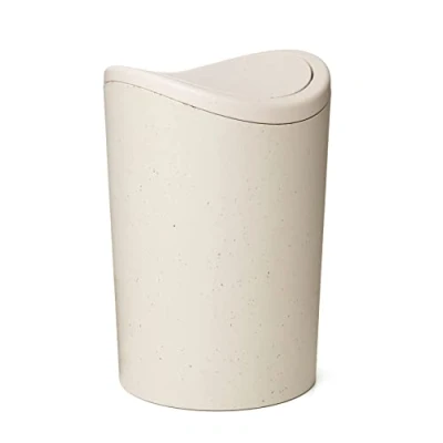 Afbeelding van TATAY Ecohome Badkamerafvalemmer met kanteldeksel, inhoud 6 liter, van polypropyleen, BPA vrij, 100% gerecyclede kunststof, afmetingen: 19 x 28 cm