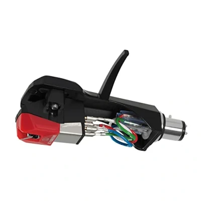 Afbeelding van Audio Technica AT VM95ML/H MM cartridge gemonteerd op headshell, MicroLine naald