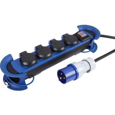Afbeelding van CEE stekkerdoos Q link 5 meter (16A, 230V, 4 voudig, mannelijk, IP44)