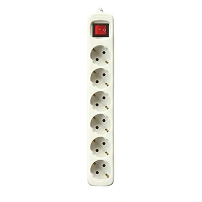 Afbeelding van Stopcontactenstrip 6 Tomas met Interruptor Silver Electronics Wit Afmeting 3 m