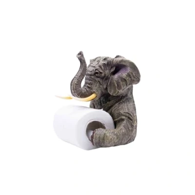 Afbeelding van Homezone Grote olifant toiletpapier rollen houder wandmontage toilet zijdepapier dispenser weefsel badkamer decor