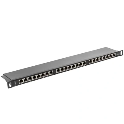 Afbeelding van Lanberg Patchpaneel 19&quot; van 24 RJ45 Cat.6 FTP 0.5U PPS6 0024 B