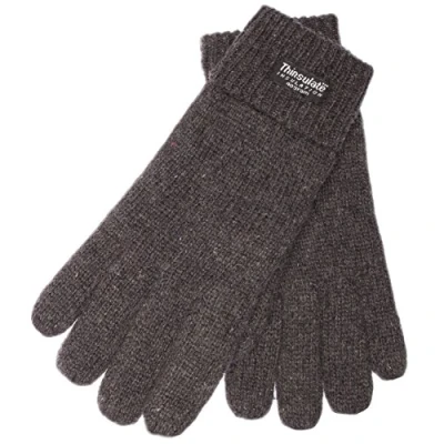 Afbeelding van EEM gebreide Heren Handschoenen, zachte Wol, Thinsulate thermische voering, antraciet S/M