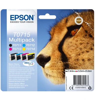Afbeelding van Epson Inktcartridge T0715 Multipack BCYM Durabrite Ultra RF AM T07154022