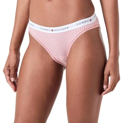 Afbeelding van Tommy Hilfiger Dames slip bikini vorm print stretch, roze (Mini Geo Coral Clay), XS