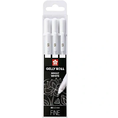 Afbeelding van Sakura Gelly Roll gelpennen fijn 0,3 mm wit per 3 verpakt