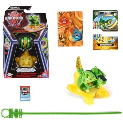 Afbeelding van BAKUGAN, Special Attack Trox spinnenend verzamelobject, individualiseerbare actiefiguur en verzamelkaarten, kinderspeelgoed voor jongens meisjes