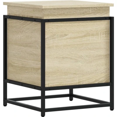 Afbeelding van Opbergbox met deksel 40x40x51,5 cm bewerkt hout sonoma eiken