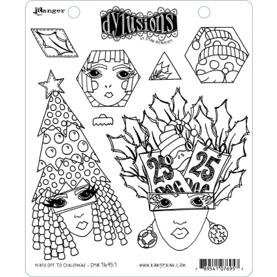 Afbeelding van Ranger Dylusions Cling Stamp Set Hats Off To Christmas DYR76957 Dyan Reaveley (07 21)