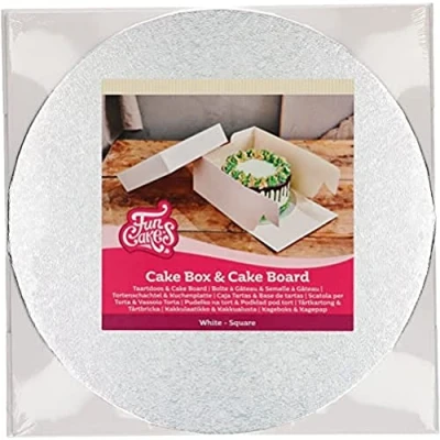 Afbeelding van FunCakes Taartdoos &amp; Rond Cake Board (3mm) 25x25x15 cm