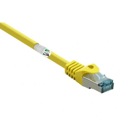Afbeelding van Renkforce RF 5224644 RJ45 Netwerkkabel, patchkabel CAT 6A S/FTP 0.50 m Geel Snagless, Vlambestendig 1 stuk(s)