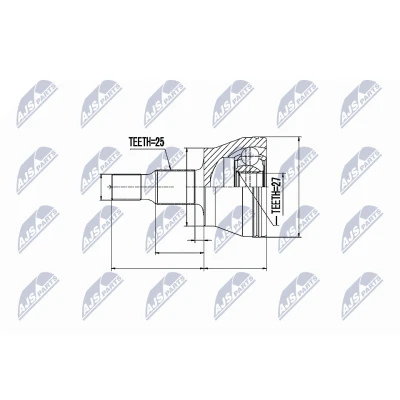 Afbeelding van Homokineet reparatie set, aandrijfas NTY NPZ ME 008