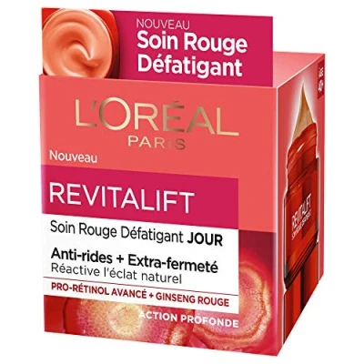 Afbeelding van L&#039;Oréal Revitalift Red Anti fatigue + Extra Firmness Wrinkle Dagcrème 40+ (Franse tekst)