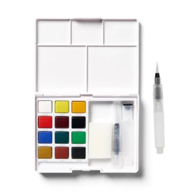 Afbeelding van Sakura Koi Water Colors Pocket Field Sketch Box 12 halve napjes