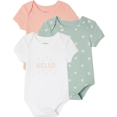 Afbeelding van Vertbaudet Set van 3 babyrompers met korte mouwen