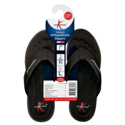 Afbeelding van Lucovitaal slipper zwart 37 38 1pr