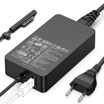 Afbeelding van Surface oplaadkabel 127 W 15 V 8 A Microsoft oplader voeding, voor Book 3/2/1, Laptop Studio 2/1, Windows Pro/Surface Laptop/Surface Go, met 9,8 ft kabel, magnetische stekker