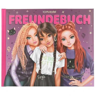 Afbeelding van Depesche 13200 TOPModel Rebel Kitty vriendschapsboek in paars en zwart, met modelmotief katten, 108 pagina&#039;s om te schrijven versieren