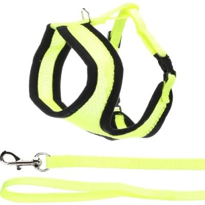 Afbeelding van Flamingo Harnas met riem voor kittens Harms geel maat A: 28 cm B: 32 41 C: 110 x 10 2 mm verstelbaar en comfortabel, ideaal rassen zoals Chartreux, Ragdoll, Britse korthaar meer