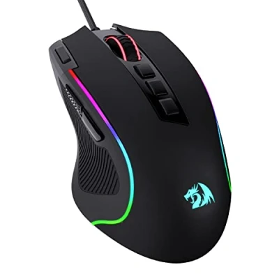 Afbeelding van Redragon M612 Predator RGB gamingmuis, 8000 DPI bedrade optische gamermuis met 11 programmeerbare knoppen en 5 verlichte modi, software ondersteunt doe het zelf keybinds Rapid Fire knop